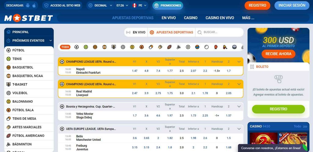 Dokładne informacje, które posiada Mostbet